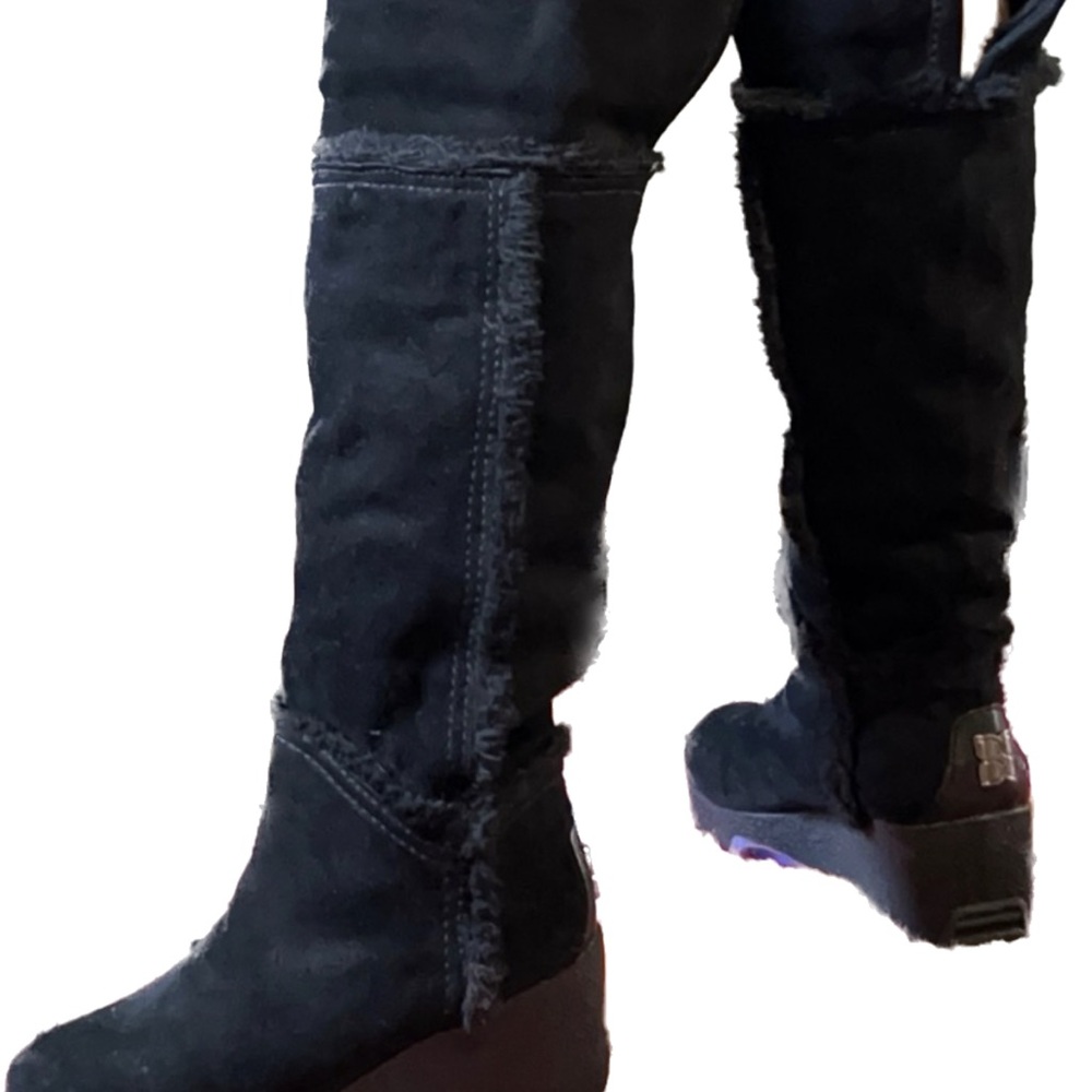 BCBG tall black sterling boot size 9